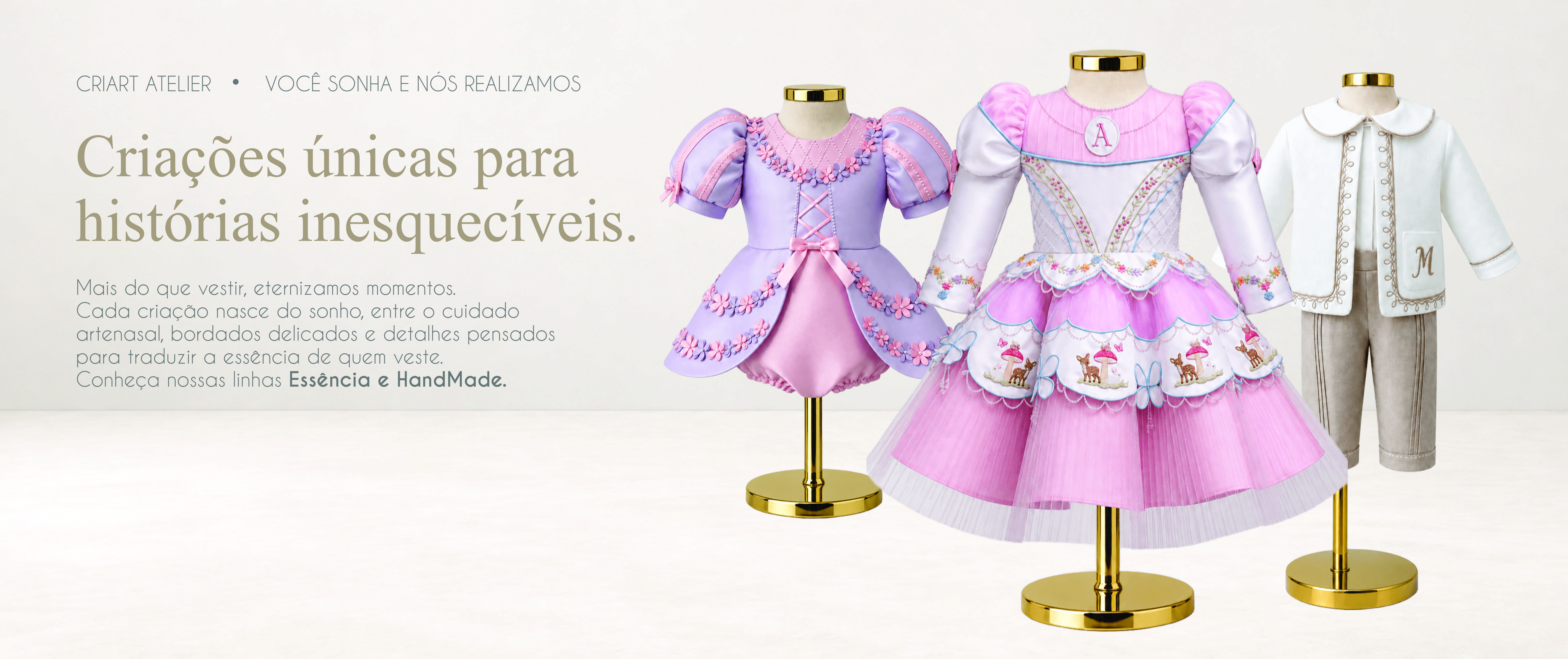 Criações CriArt Atelier: vestidos infantis lilás e rosa e conjunto infantil bordado