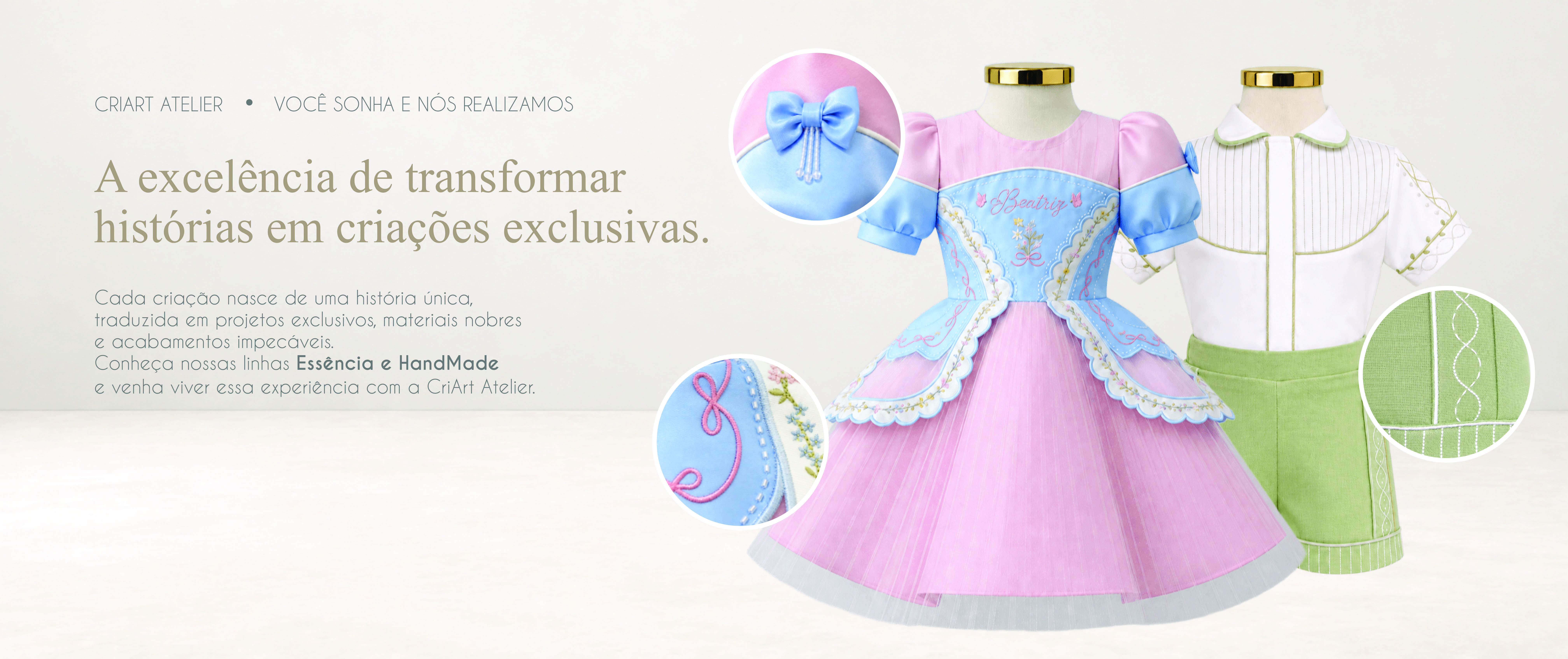 Criações CriArt Atelier: vestidos infantis lilás e rosa e conjunto infantil bordado